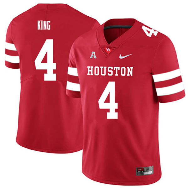2018 Men #4 D'Eriq King Houston Cougars College Football Jerseys Sale-Red